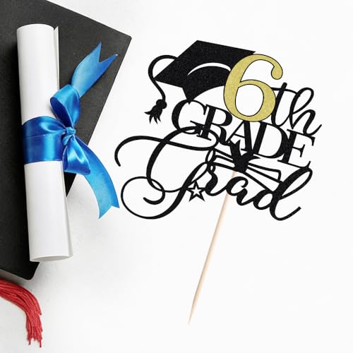 6th Grade Graduation Cake Topper - Class of 2026 Decor