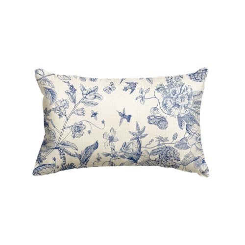 AVOIN colorlife Chinoiserie Bird Throw Pillow Cover 12x20 Inch