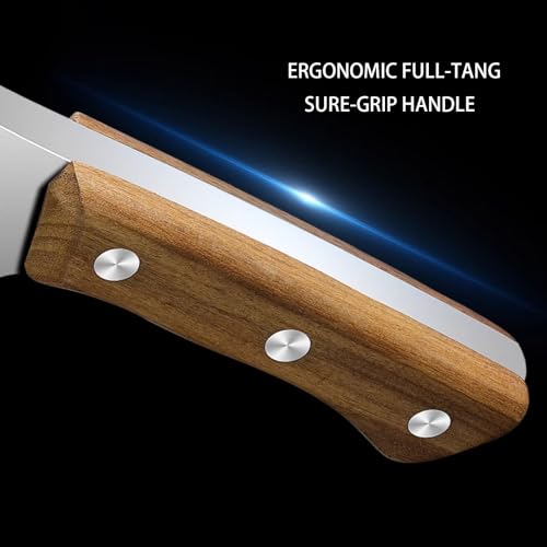 Kvlniqs Heavy Duty Meat Cleaver Axe, Full Tang Stainless Steel Butcher Knife