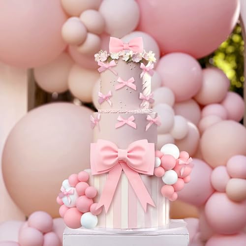36 PCS Oversized Pink Bow Cake Toppers - Princess Party Decorations