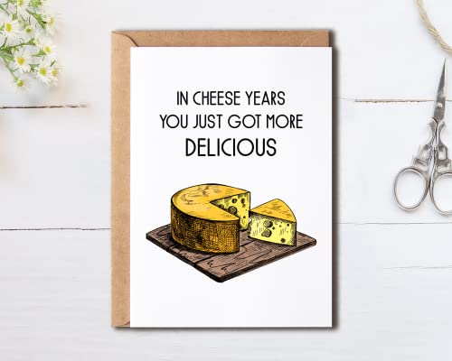 Funny Cheesy Birthday Card - In Cheese Years - 5x7 inches