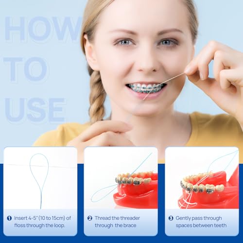 JMU Dental Floss Threaders for Braces and Bridges - 100 Count