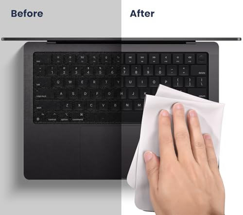 iKammo 2 Pack MacBook Pro 15/16 Screen & Keyboard Cleaning Cloths with Webcam Cover