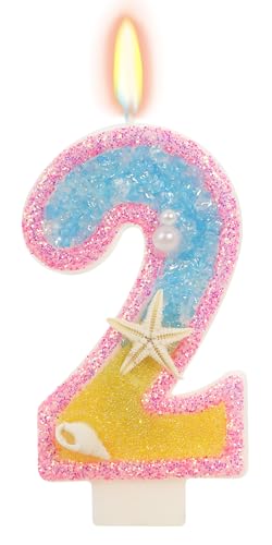 Pink Number 2 Birthday Candle - 3” Eco-Friendly Cake Topper
