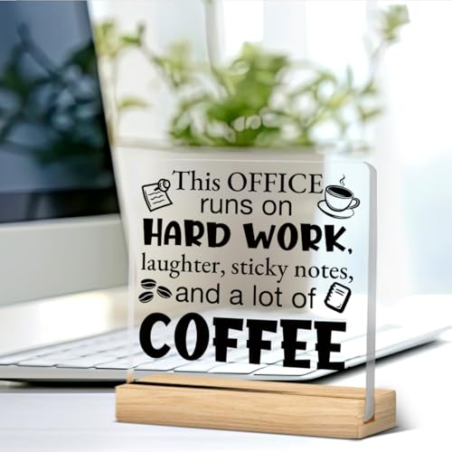 Funny Acrylic Desk Sign for Office Decor - 4x4 Inches