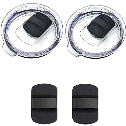 32 oz Tumbler Lid Replacement for Yeti Rambler, 32 oz Mug, BPA Free with 4 Magnetic Slider (2 Pack)