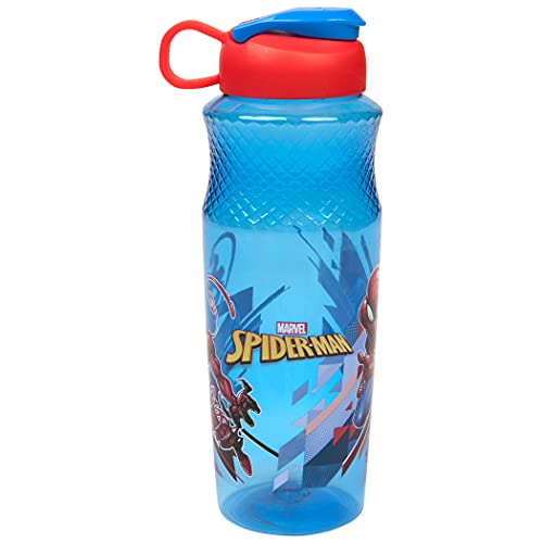 Spider-Man 30oz Water Bottle - Durable Plastic, Easy Open Lid