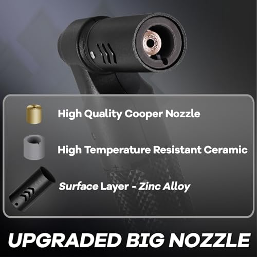 Black Luxury Refillable Butane Torch Kitchen Lighter for Cooking & Grilling