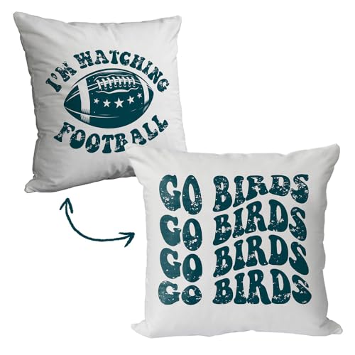Football Throw Pillow Cover 18x18 Inch for Game Day Decor