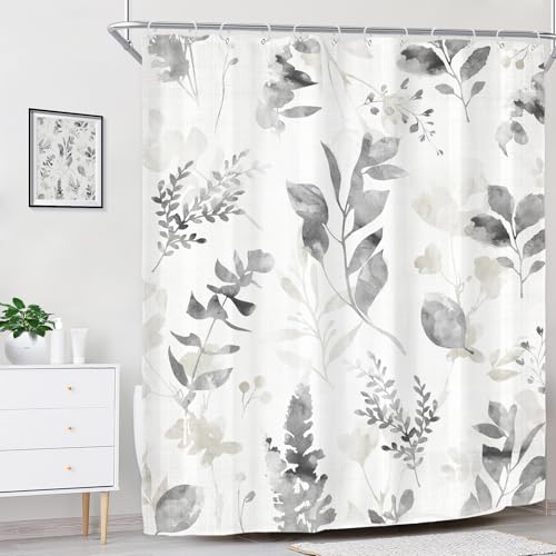 Riyidecor 60x72 Eucalyptus Leaves Shower Curtain - Waterproof Fabric