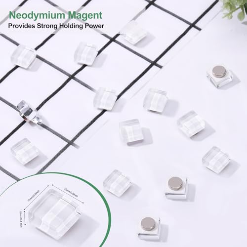 15 Pcs Clear Glass Fridge Magnets - Cute Decorative Holders