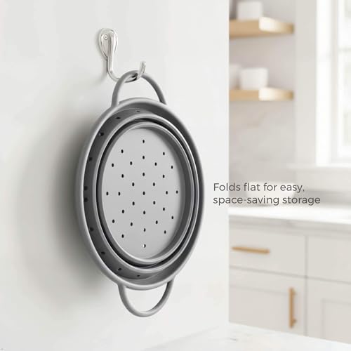 VitarayX 2-Quart Slate Gray Silicone Collapsible Colander