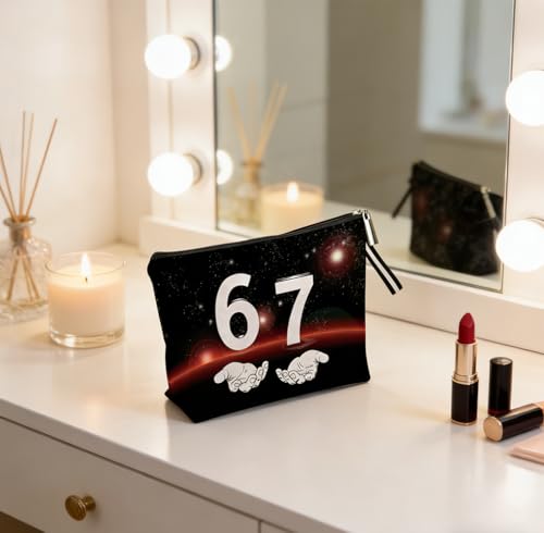 Starry Sky 67 Meme Makeup Bag Waterproof Cosmetic Pouch with Lanyard
