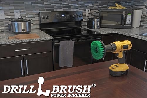 Green Iron Skillet Scrubber - 5-Inch Hex Kitchen Cleaning Brush