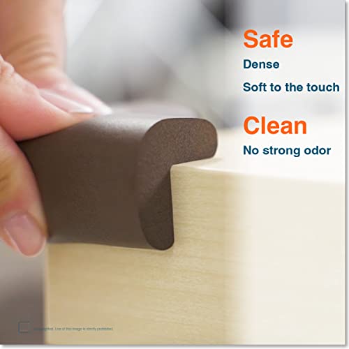 Roving Cove Baby Proof Corner Protector - Coffee Brown, 8 Large Pre-Taped Corners