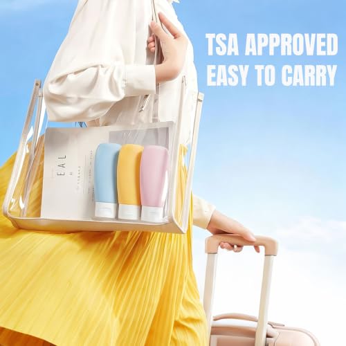 DEWSENSI Travel Bottles for Toiletries 6 Pack Leakproof 2 oz TSA Approved
