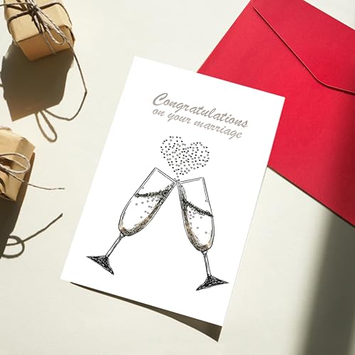 Elegant Wedding Card for Bride and Groom with Gold Seal