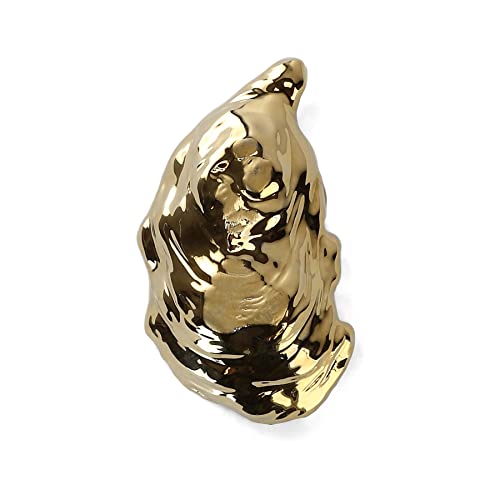 Oyster Shell Jewelry Dish with Gold Trim - Trinket Tray for Rings & Earrings