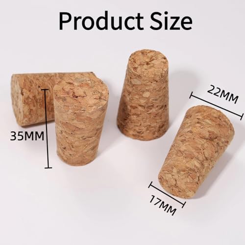 25 Pack Natural Tapered Corks for Wine Bottles & Crafts