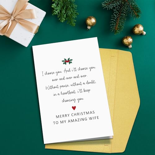 Goroar Romantic Christmas Card for Wife - Sweet Xmas Card from Husband
