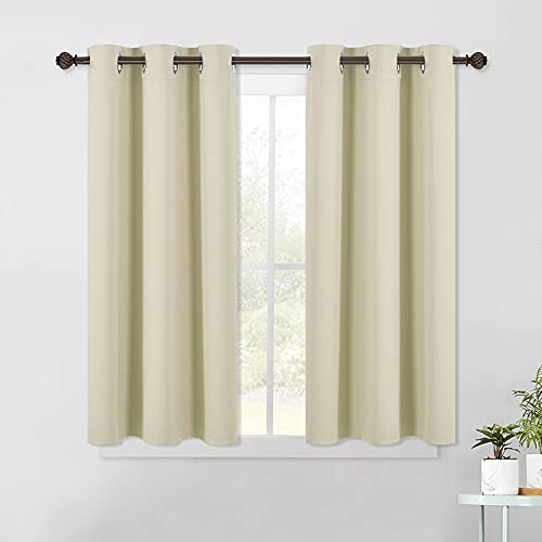NICETOWN Thermal Insulated Blackout Curtains - Beige, 42"W x 45"L (2 Pack)