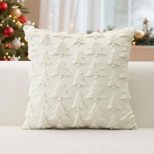 OTOSTAR 20x20 Inch Christmas Throw Pillow Cover - Soft Plush Faux Fur
