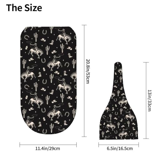 Broiteid Newborn Baby Swaddle Blanket and Beanie Hat Set - Cowboy Western