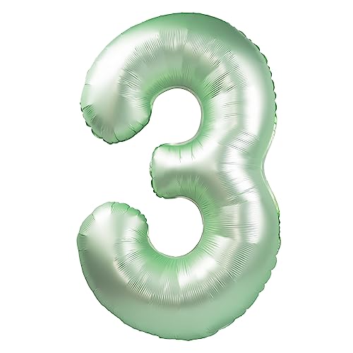 32-Inch Olive Green Giant Number 3 Helium Foil Balloon