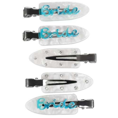 Bridal Hair Clips 5-Piece Set – White & Blue Bride & Bridesmaid Accessories