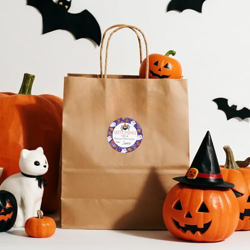 60PCS Halloween Stickers - 2 Inch Pumpkin Ghost Spider Labels
