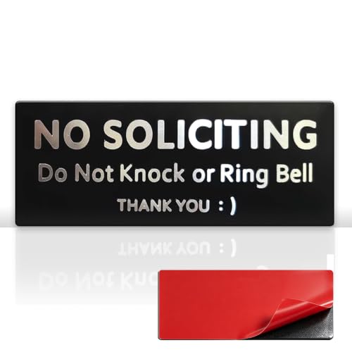LEQBO No Soliciting Sign, Aluminum Metal Door Plaque for Home and Office