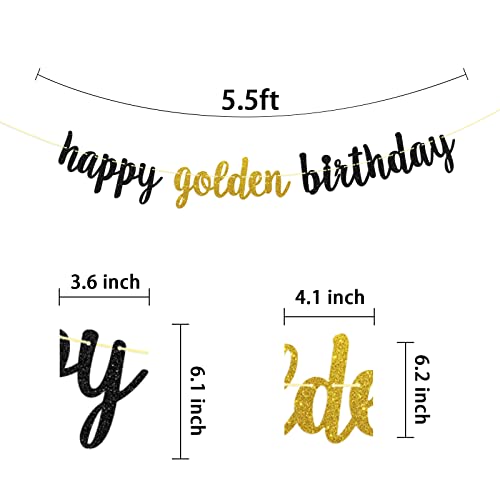 Golden Birthday Banner for 5th, 21st, 30th & 50th Celebrations