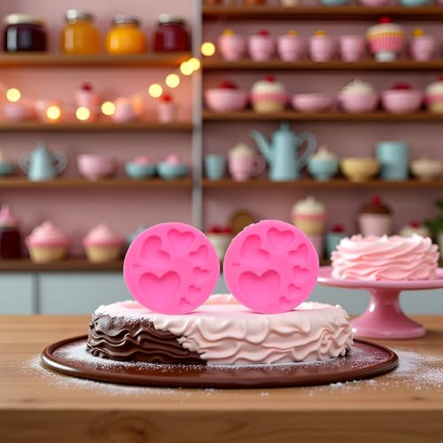 Heart-Shaped Silicone Molds Set of 2 for Baking & Candy Making