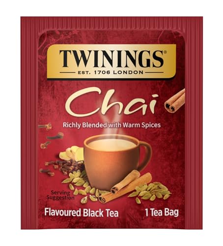 Twinings Chai Black Tea Bags, 50 Count - Aromatic Spices, Caffeinated
