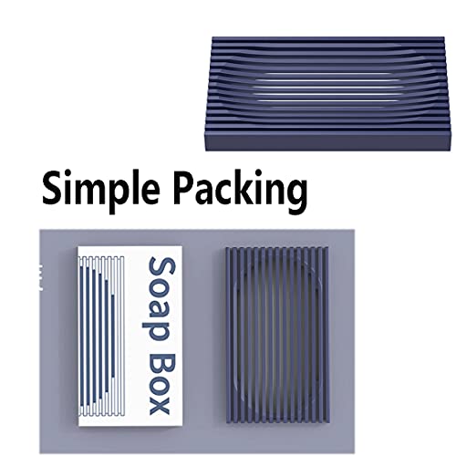 Silicone Shower Soap Dish with Drain - Flexible & Durable (2PCS, Navy)