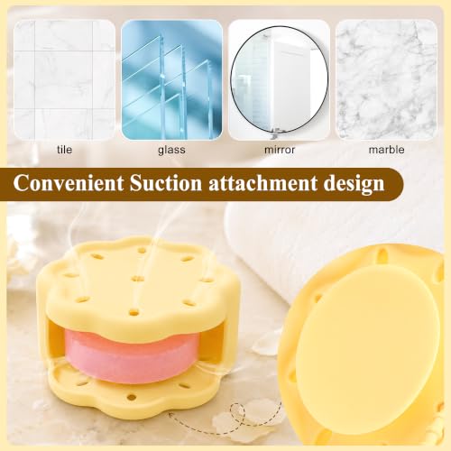 Windspeed Silicone Shower Steamer Holder with Suction Cups - 2 Pack, Yellow & Blue
