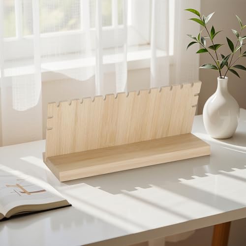 KUKUVR Wooden Necklace Display Stand with Velvet Pad - Jewelry Organizer