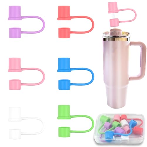 Silicone Straw Covers for Stanley Cups - 6 Pack, Multi-Color