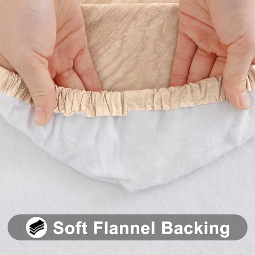 Smiry Waterproof Rectangle Tablecloth, Beige 72" x 30" for 6FT Tables