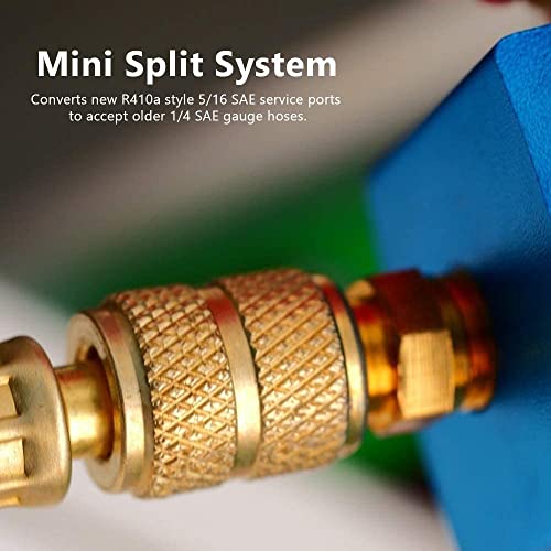 R410A Adapter Kit - 5/16" SAE Female to 1/4" SAE Male, 1 Straight & 1 Angled