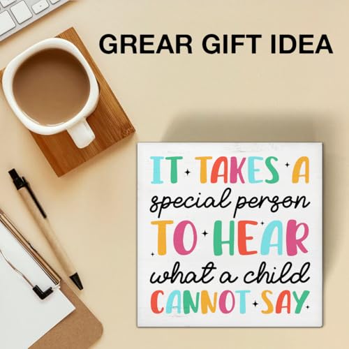 Thank You Gift for Special Education Teacher - T02 Wood Block Sign 5"x5"