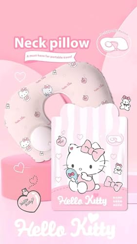 Kitty Cat Neck Pillow - Pink Memory Foam Travel Accessory