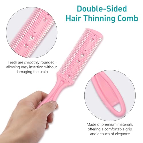 Kootinn 3 Pcs Dual-Side Hair Cutting & Thinning Razor Combs DIY Tool