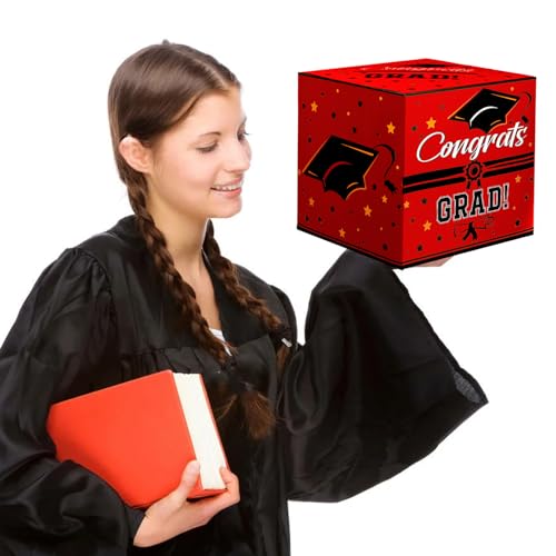 Graduation Card Box Holder - Foldable Congrats Grad Decor, 8.27in