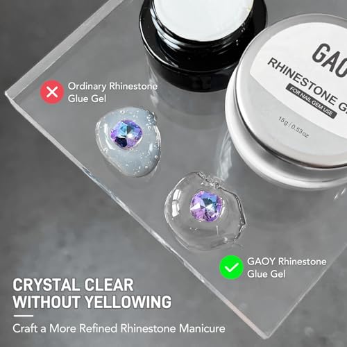 GAOY Nail Rhinestone Glue Gel 15ml with Brush and Dotting Pen