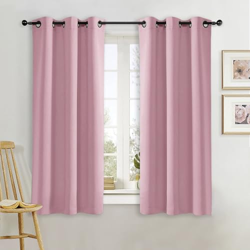 NICETOWN Blackout Curtain Panel, Rouge Pink, 42x63 inches