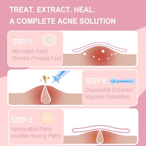 Vathery 3-Step Pimple Patch Kit with Microdart & Hydrocolloid Zit Covers