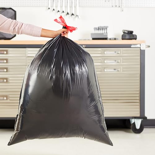 Amazon Basics 30 Gallon Drawstring Trash Bags, 50 Count
