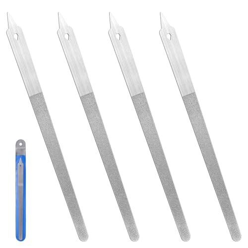 Kifmurase 4-Pack Diamond Metal Nail Files with Pointed Tip