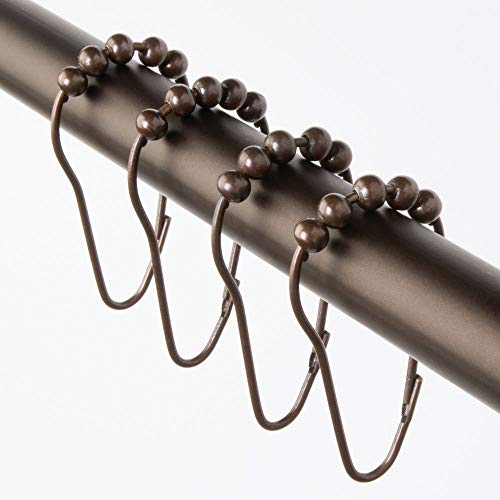 iDesign Bronze Shower Curtain Rings - Set of 12, Smooth Gliding